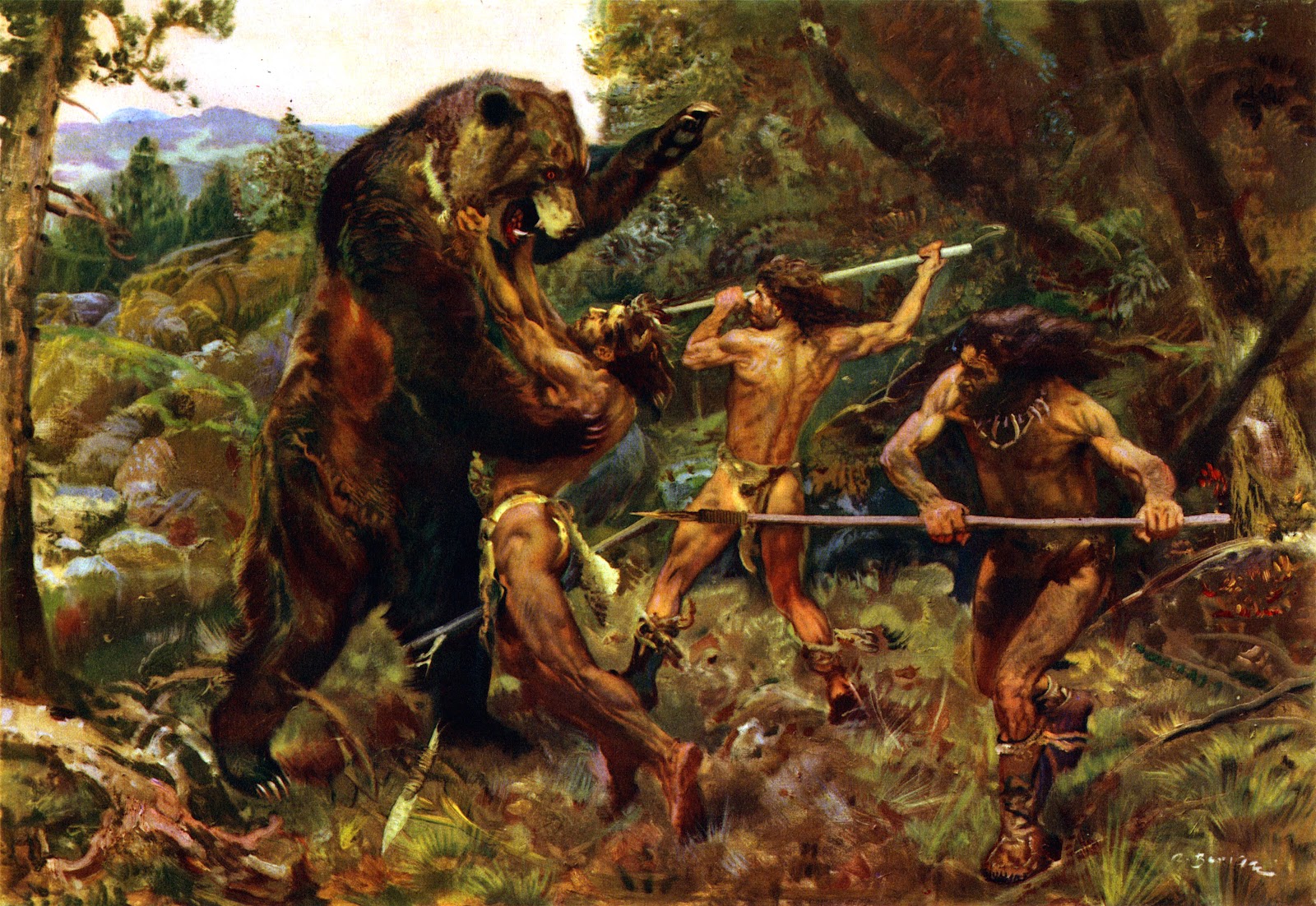 hunting the cave bear by zdenek burian 1952